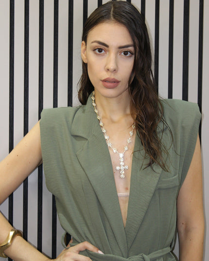 COLLANA ROSARIO STRASS GOLD