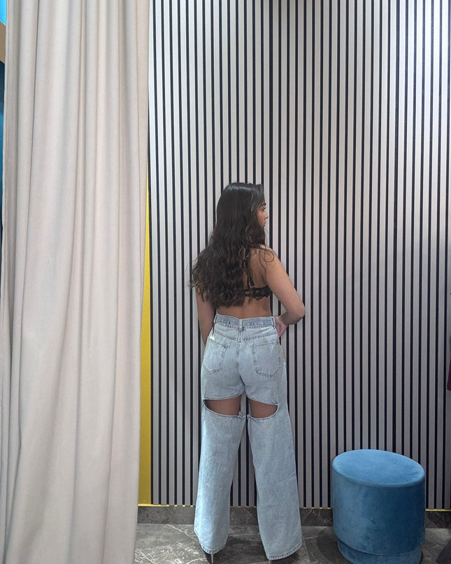 JEANS AZUL CON CINTURA