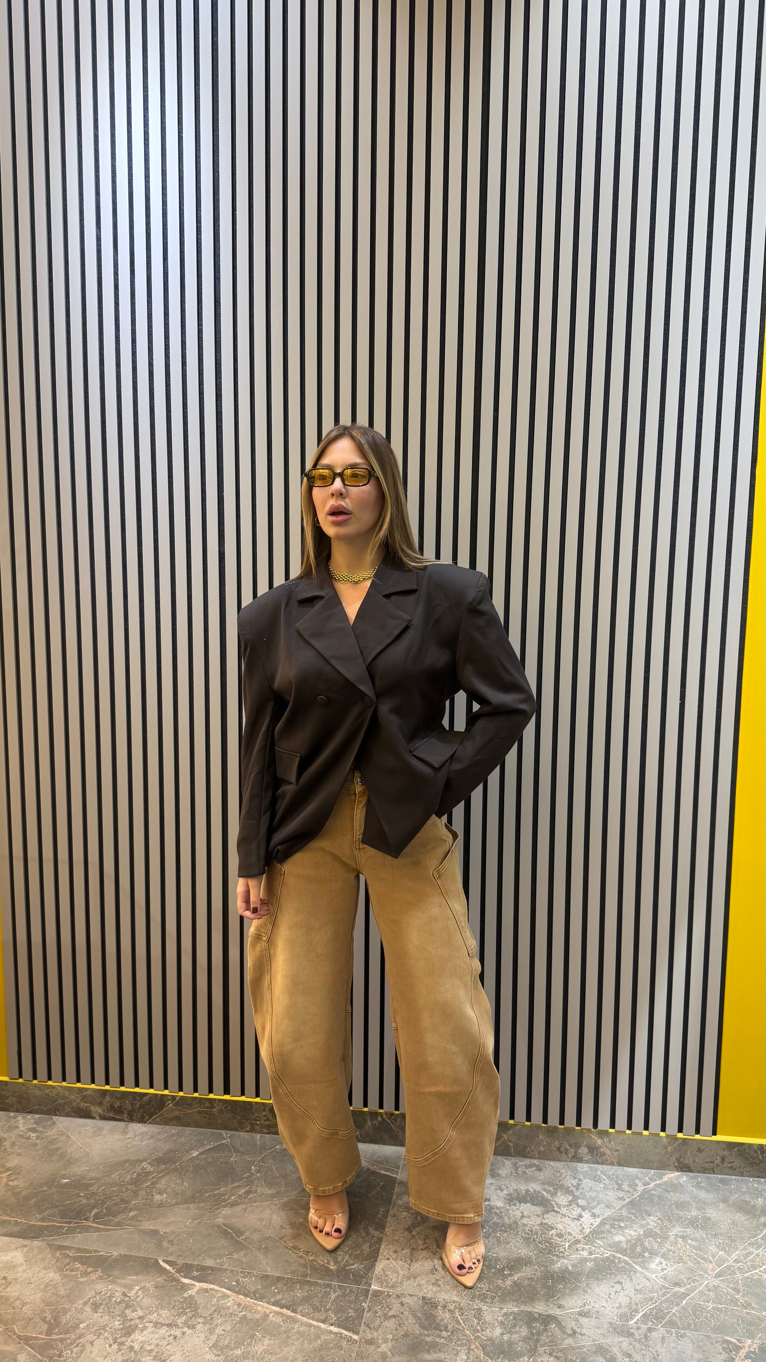 Blazer double marrone