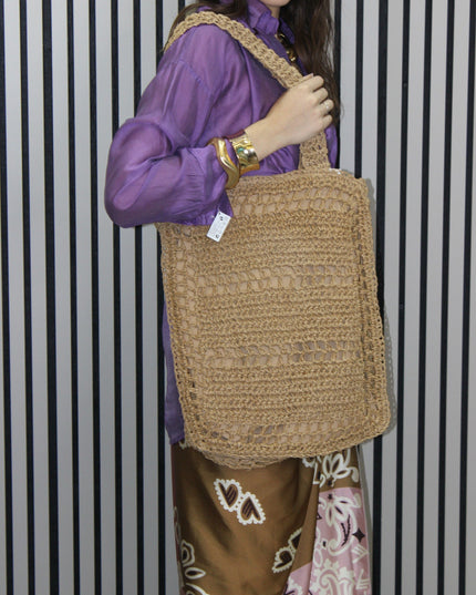 Borsa Shopper Crochet Naturale