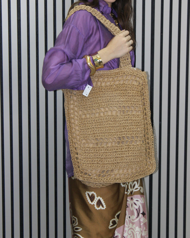 Borsa Shopper Crochet Naturale