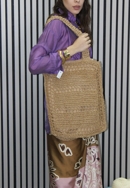 Borsa Shopper Crochet Naturale
