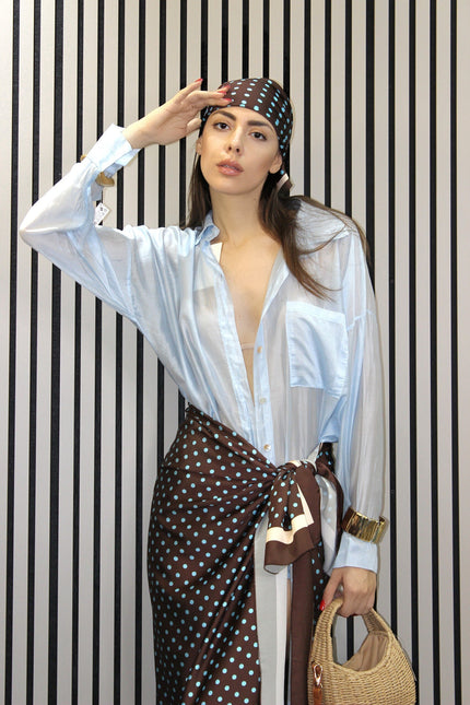 CAMICIA BEACH CELESTE