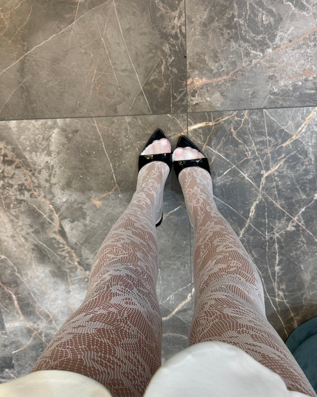 Calza pizzo white