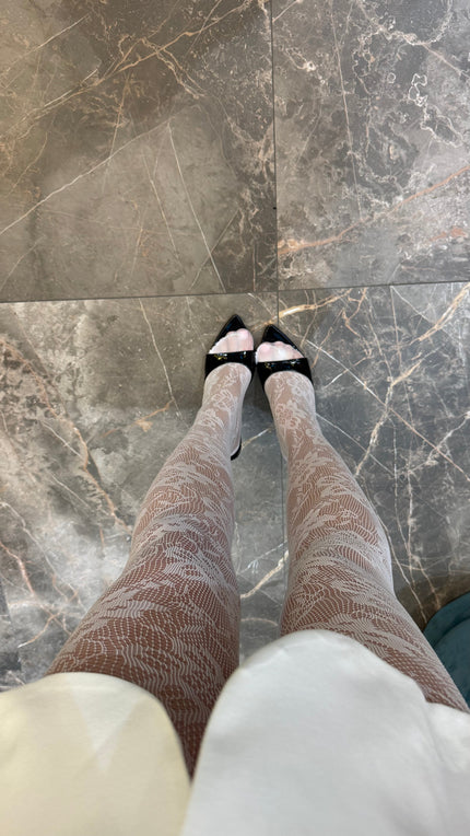 Calza pizzo white