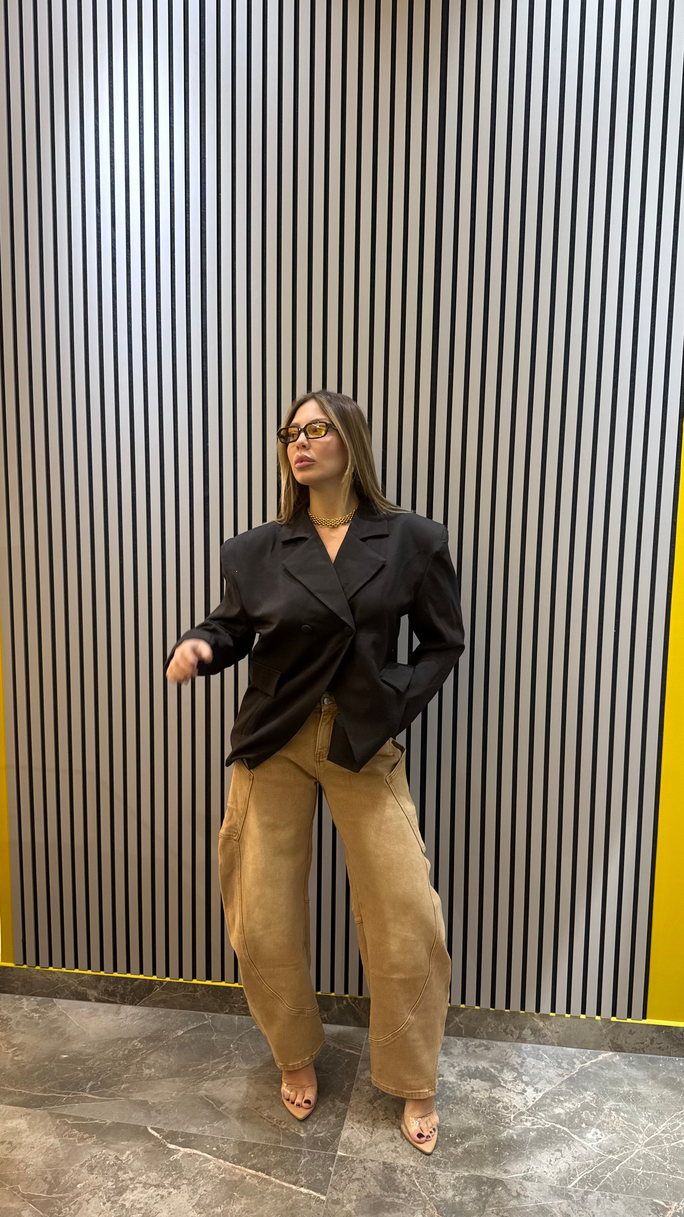 Blazer double marrone