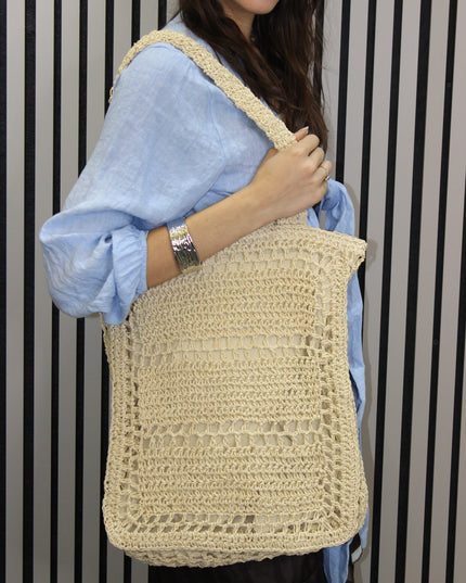 Borsa Shopper Crochet Naturale