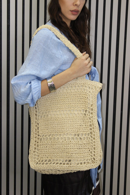 Borsa Shopper Crochet Naturale